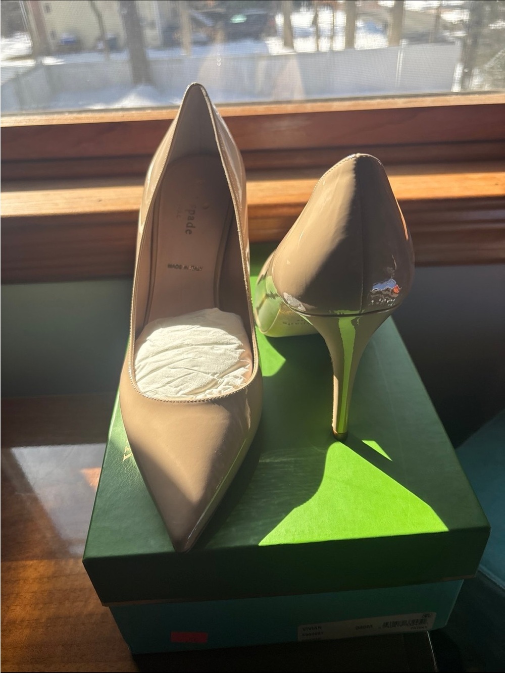 Kate Spade Nude Patent Pointed-Toe Stiletto Pumps NWT